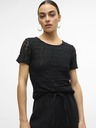 AWARE by VERO MODA Černé dámské krajkové tričko AWARE by VERO MODA Vania