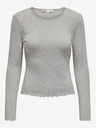 ONLY Světle šedé dámské pruhované basic tričko ONLY Carlotta