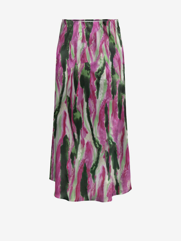 ONLY Zeleno-růžová dámská saténová maxi sukně ONLY Nathalie