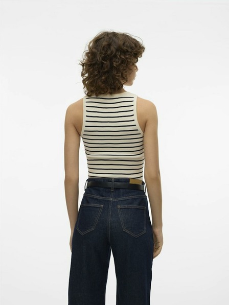Vero Moda Černo-krémový dámský crop top Vero Moda Ginny