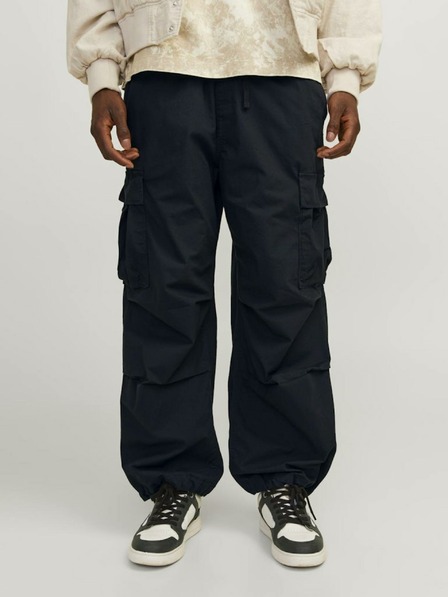 Jack & Jones Černé pánské cargo kalhoty Jack & Jones Parachute