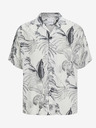 Jack & Jones Bílo-šedá pánská vzorovaná košile s krátkým rukávem Jack & Jones Guru