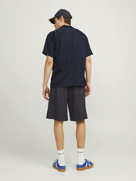 Jack & Jones Tmavě modrá pánská košile s krátkým rukávem Jack & Jones Aaron