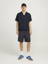 Jack & Jones Tmavě modrá pánská košile s krátkým rukávem Jack & Jones Aaron