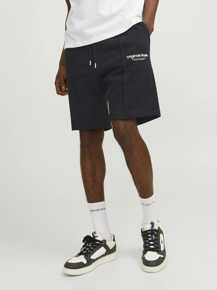 Jack & Jones Černé pánské teplákové kraťasy Jack & Jones Kane