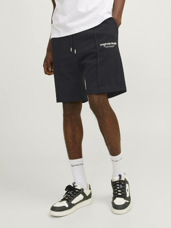 Jack & Jones Černé pánské teplákové kraťasy Jack & Jones Kane