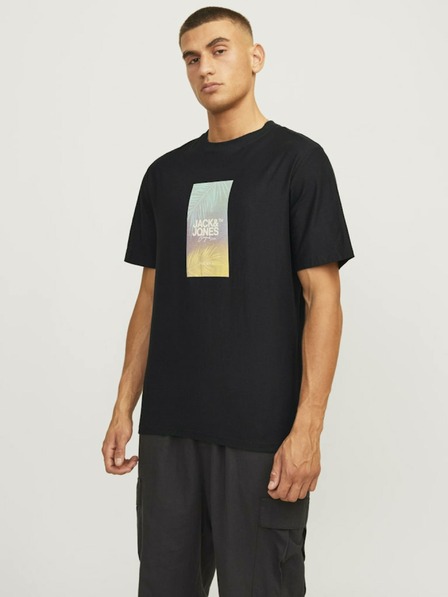 Jack & Jones Černé pánské tričko Jack & Jones Aruba