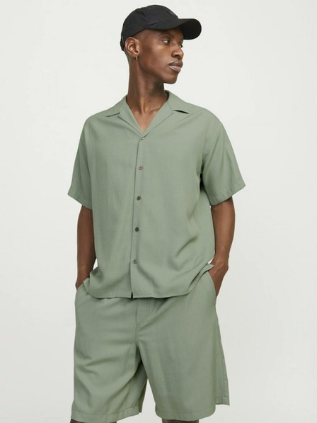 Jack & Jones Zelená pánská košile s krátkým rukávem Jack & Jones Aaron