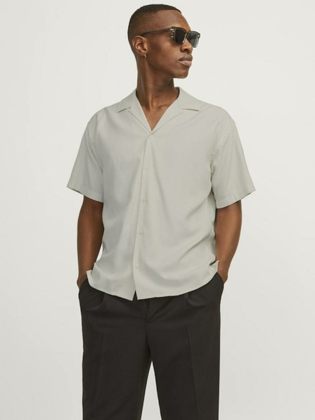 Jack & Jones Béžová pánská košile s krátkým rukávem Jack & Jones Aaron