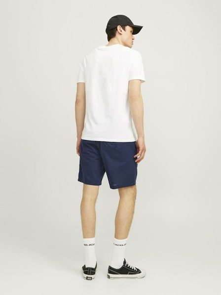 Jack & Jones Tmavě modré pánské chino kraťasy s příměsí lnu Jack & Jones Ace