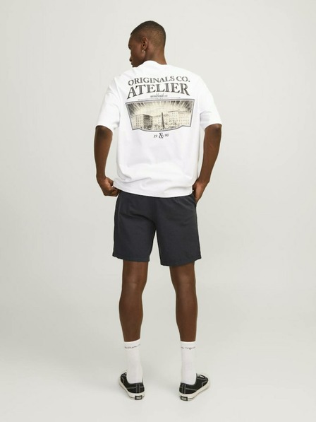 Jack & Jones Černé pánské chino kraťasy s příměsí lnu Jack & Jones Ace