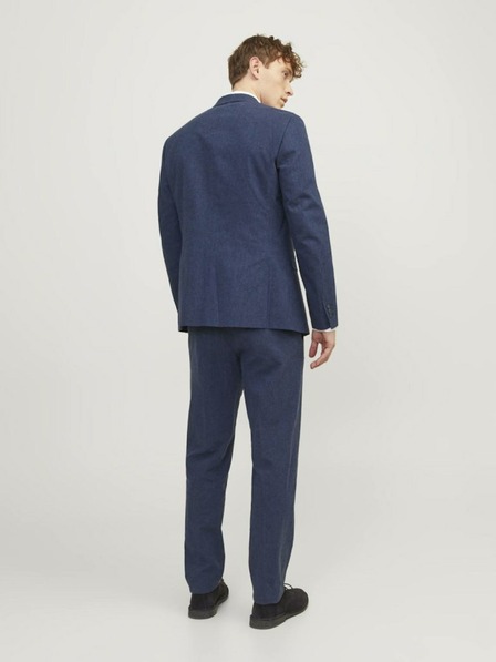 Jack & Jones Tmavě modré pánské lněné kalhoty Jack & Jones Riviera