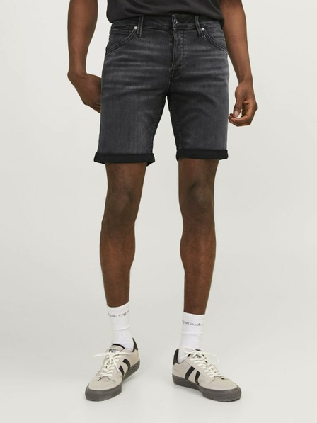 Jack & Jones Černé pánské džínové kraťasy Jack & Jones Rick