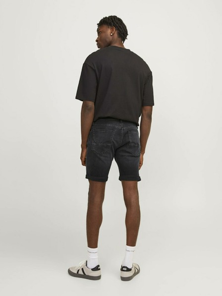 Jack & Jones Černé pánské džínové kraťasy Jack & Jones Rick