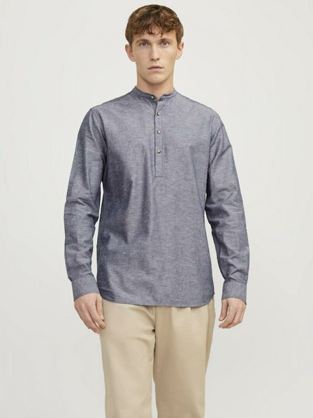 Jack & Jones Modrá pánská košile s příměsí lnu Jack & Jones Summer