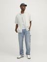 Jack & Jones Krémová pánská lněná košile s krátkým rukávem Jack & Jones Faro