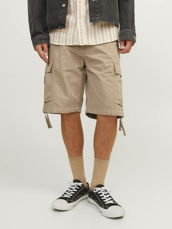 Jack & Jones Béžové pánské cargo kraťasy Jack & Jones Cole