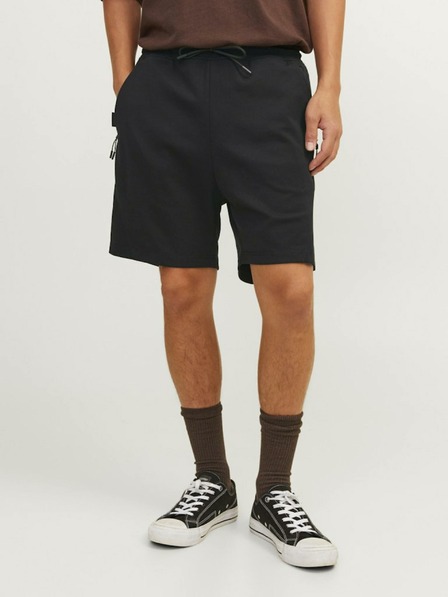 Jack & Jones Černé pánské teplákové kraťasy Jack & Jones Gordon