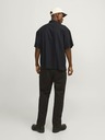 Jack & Jones ČERNÁ pánská lněná košile s krátkým rukávem Jack & Jones Faro