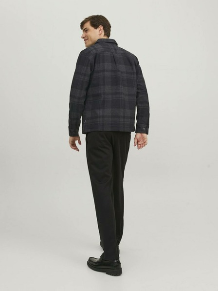 Jack & Jones Tmavě šedá pánská kostkovaná svrchní košile Jack & Jones Roy