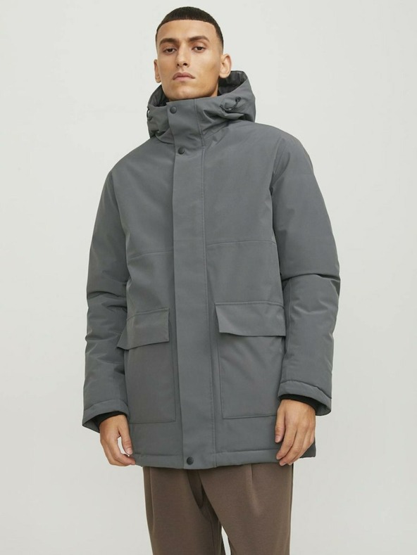 Jack & Jones Tmavě šedá pánská zimní parka Jack & Jones Tate