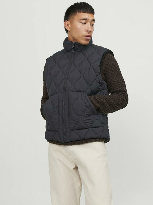 Jack & Jones Černá pánská oboustranná vesta Jack & Jones Side
