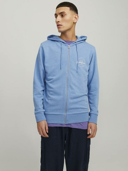 Jack & Jones Modrá pánská mikina na zip s kapucí Jack & Jones Forest