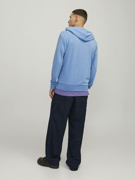 Jack & Jones Modrá pánská mikina na zip s kapucí Jack & Jones Forest