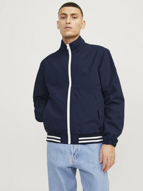 Jack & Jones Tmavě modrý pánský bomber Jack & Jones Climb