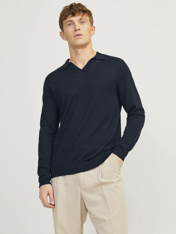 Jack & Jones Tmavě modrý pánský svetr Jack & Jones Cigor