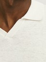 Jack & Jones Krémové pánské polo tričko s příměsí lnu Jack & Jones