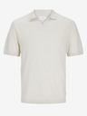 Jack & Jones Krémové pánské polo tričko s příměsí lnu Jack & Jones