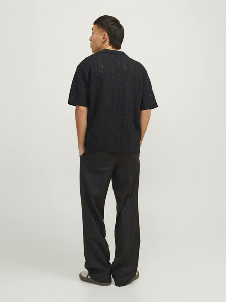 Jack & Jones Černé pánské polo tričko Jack & Jones Taormina