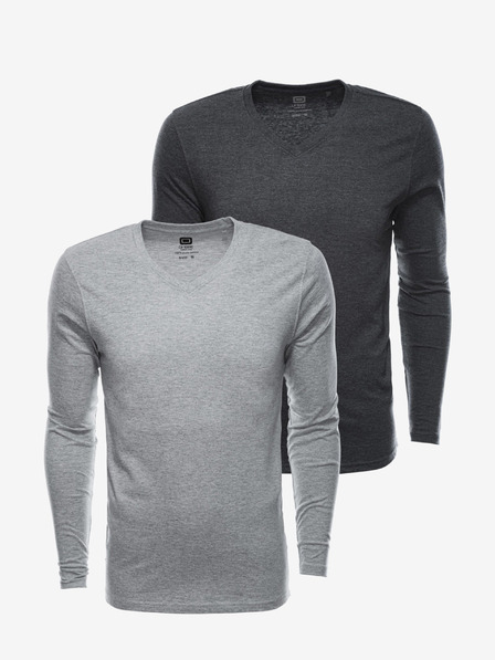 Ombre Clothing Pánské tričko s dlouhým rukávem bez potisku - mix 2 kusy v balení V1 Z41 basic