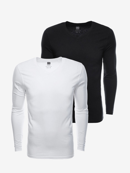 Ombre Clothing Pánské tričko s dlouhým rukávem bez potisku - mix 2 kusy v balení V2 Z41 basic