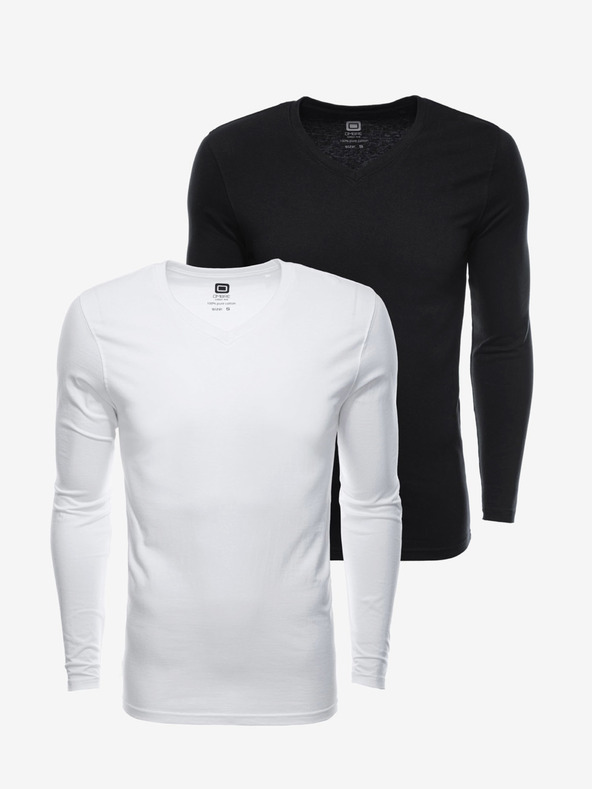 Ombre Clothing Pánské tričko s dlouhým rukávem bez potisku - mix 2 kusy v balení V2 Z41 basic