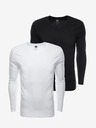 Ombre Clothing Pánské tričko s dlouhým rukávem bez potisku - mix 2 kusy v balení V2 Z41 basic