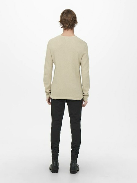 ONLY & SONS Béžový pánský basic svetr ONLY & SONS Panter