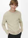 ONLY & SONS Béžový pánský basic svetr ONLY & SONS Panter