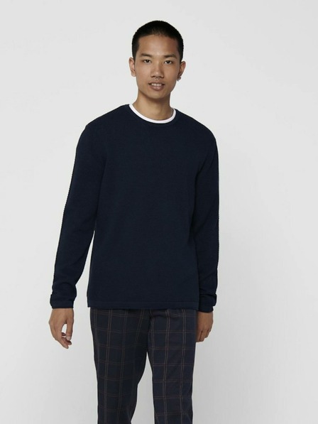 ONLY & SONS Tmavě modrý pánský basic svetr ONLY & SONS Panter