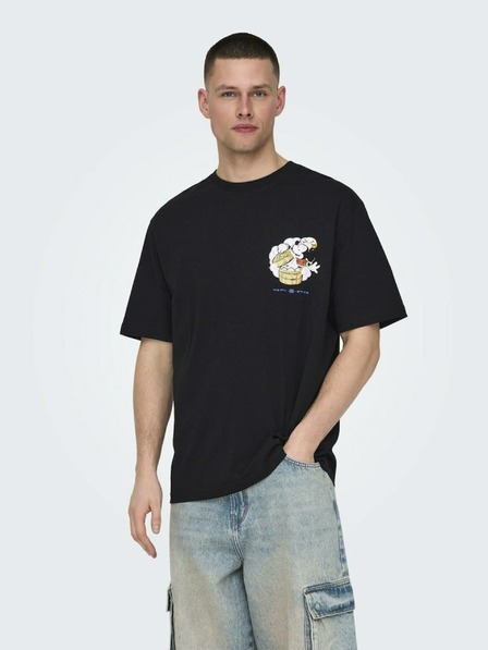 ONLY & SONS Černé pánské tričko ONLY & SONS Disney