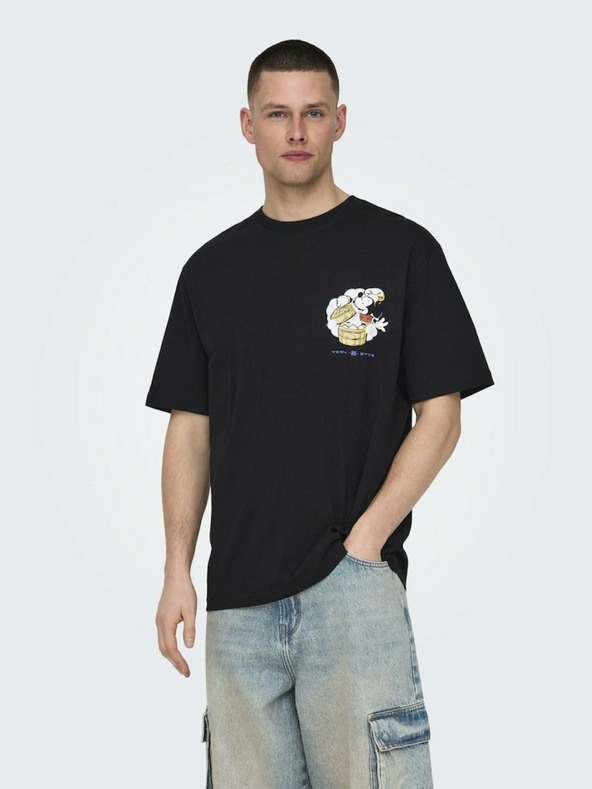 ONLY & SONS Černé pánské tričko ONLY & SONS Disney