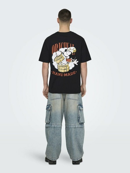 ONLY & SONS Černé pánské tričko ONLY & SONS Disney
