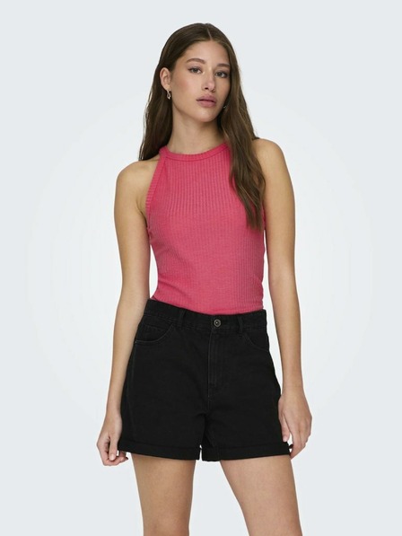 ONLY Tmavě růžový dámský žebrovaný basic top ONLY Emma
