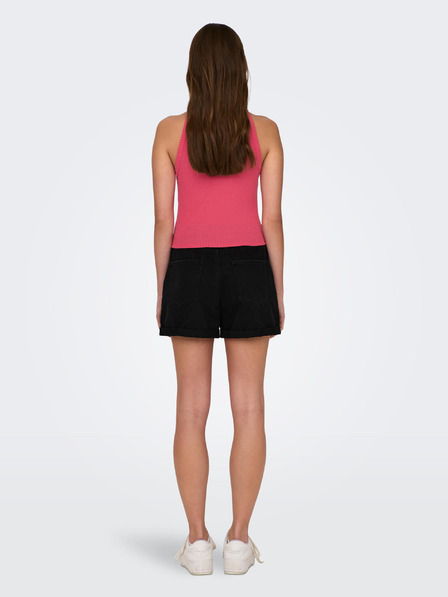 ONLY Tmavě růžový dámský žebrovaný basic top ONLY Emma