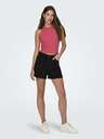 ONLY Tmavě růžový dámský žebrovaný basic top ONLY Emma