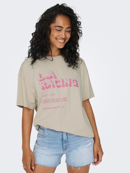 ONLY Béžové dámské oversize tričko ONLY Lina