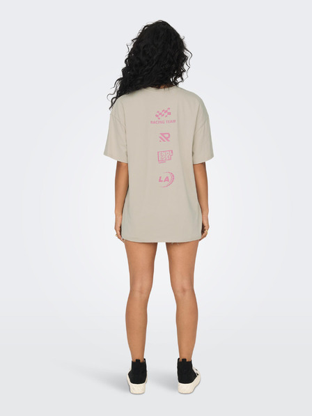 ONLY Béžové dámské oversize tričko ONLY Lina