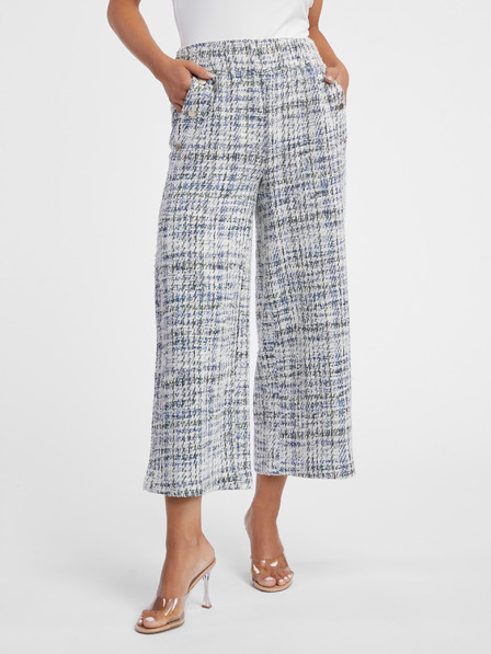 Orsay Modro-krémové dámské tvídové culottes ORSAY