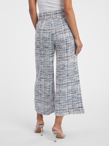 Orsay Modro-krémové dámské tvídové culottes ORSAY
